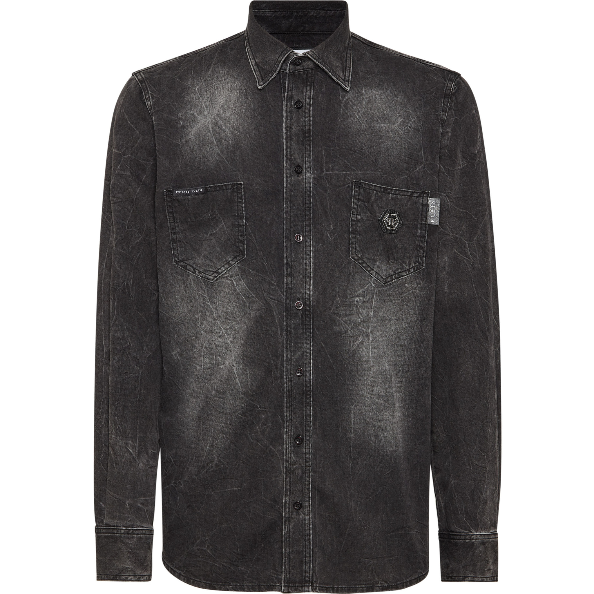 PHILIPP PLEIN Denim Shirt SKULL&BONES