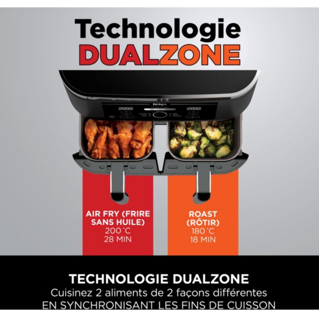 Friteuse sans huile NINJA Foodi Dual Zone AF200EU