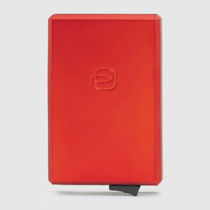 Piquadro Portacarte automatico MagSafe in alluminio e pelle con protezione RFID