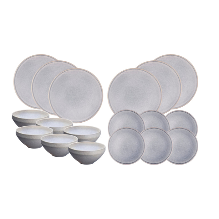 Service Les Essentiels STONE - 18 pièces - Gris lune