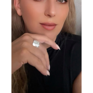 Anillo Twister en plata chapado,10µ