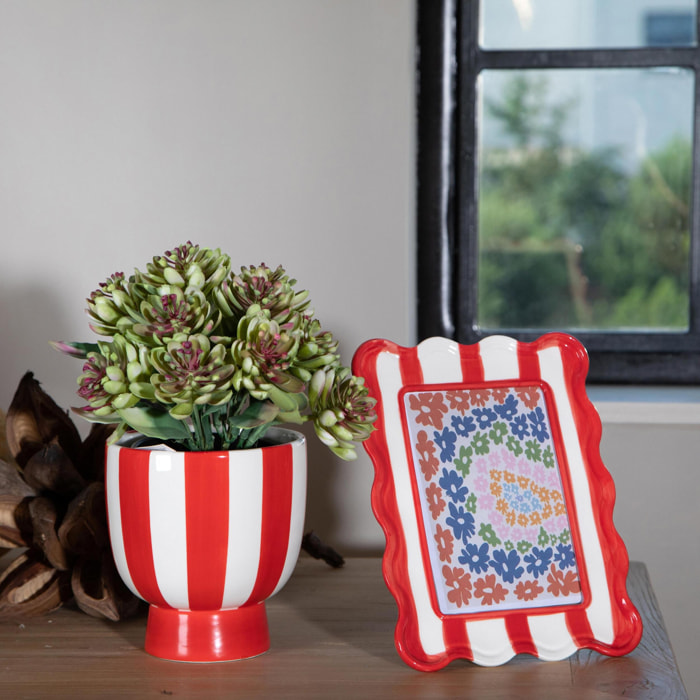 Vaso righe - 13,8xH14,5x13,8cm - Pezzi 3 - Bianchi Dino SpA