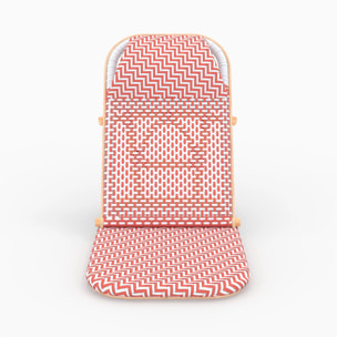 Chaise de plage terracotta pliable en tissage synthétique - Favignana