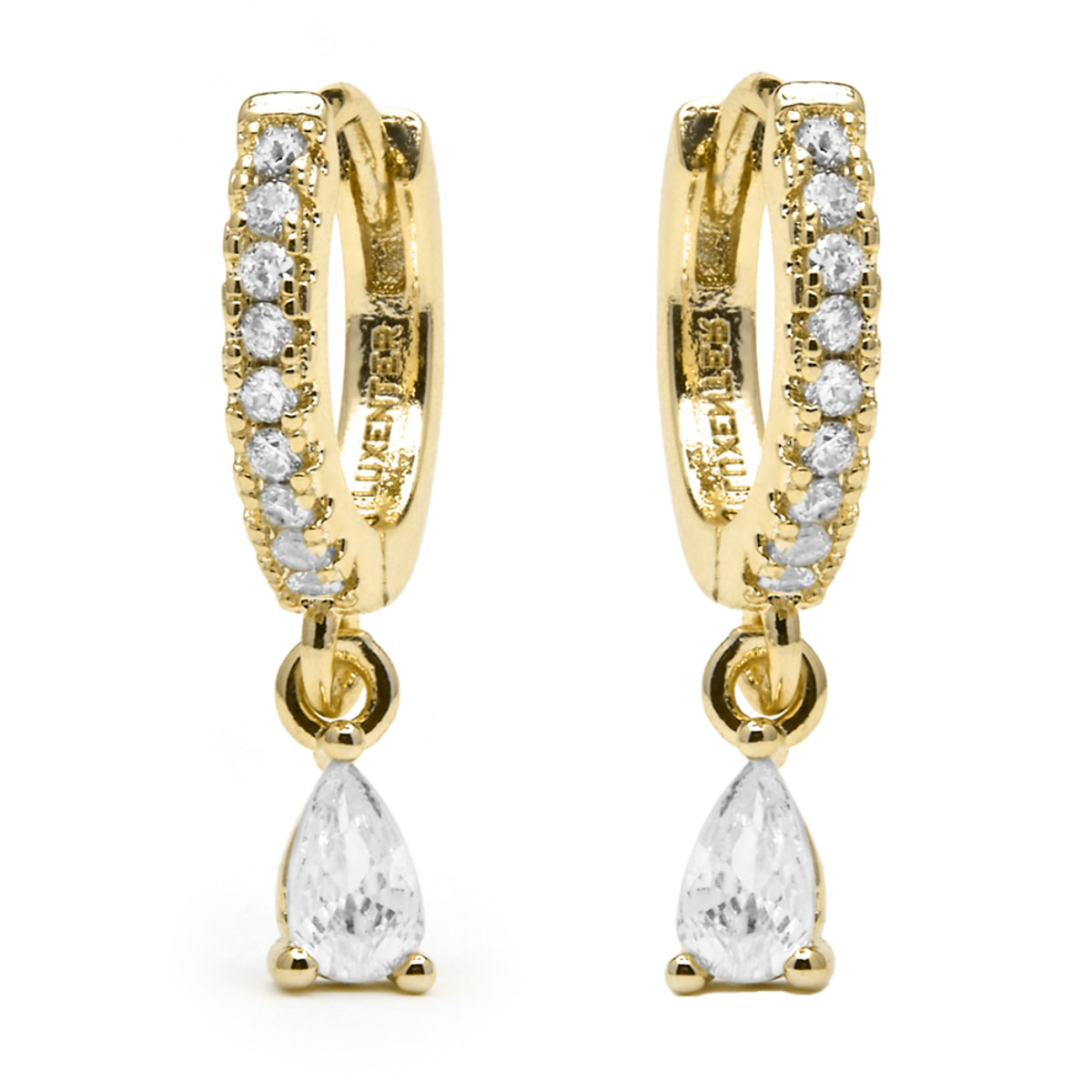 Pendientes acabado oro amarillo de 18k y Circonita Brillante