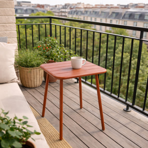 EVORA Table carrée 2 places 50x50cm terracotta