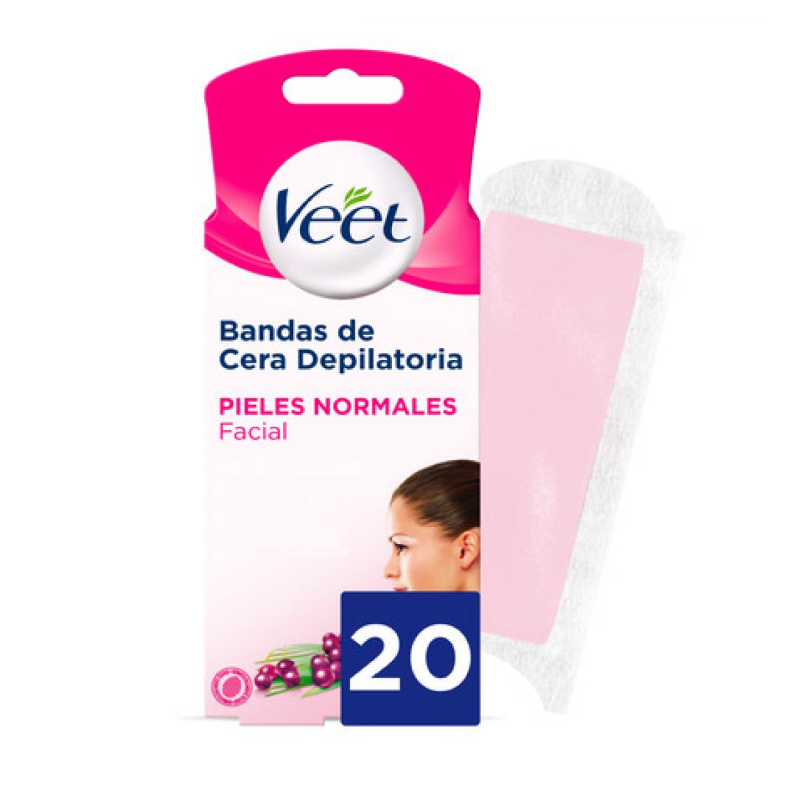 PACK 3 BANDAS DE CERA FRIA DEPILATORIA FACIAL PIEL NORMAL 40 BANDAS