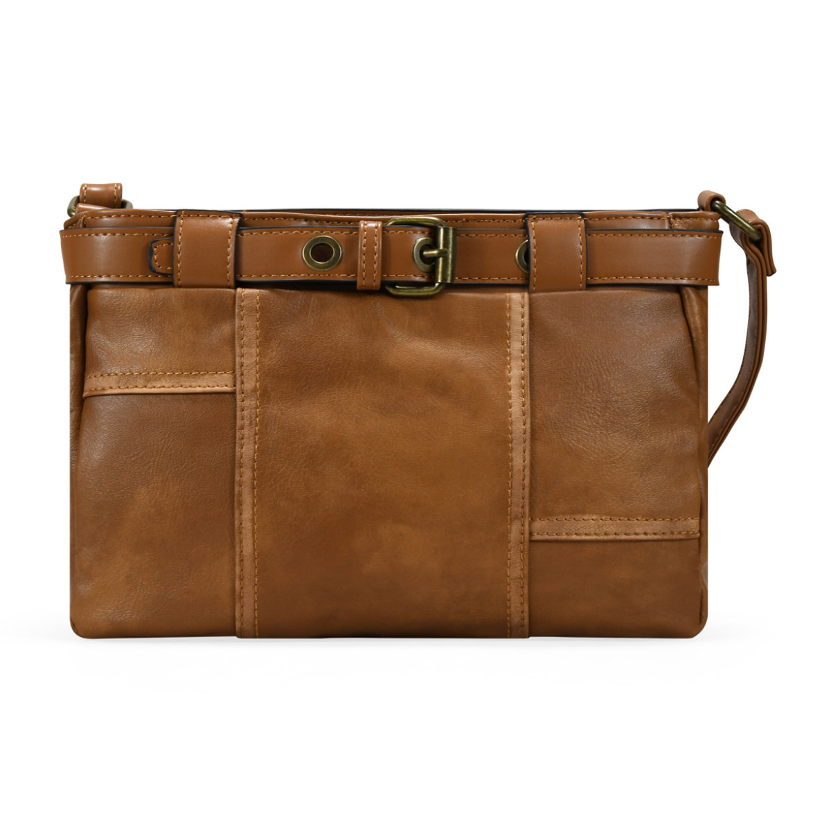 Bolso bandolera cuero vintage con cinturón