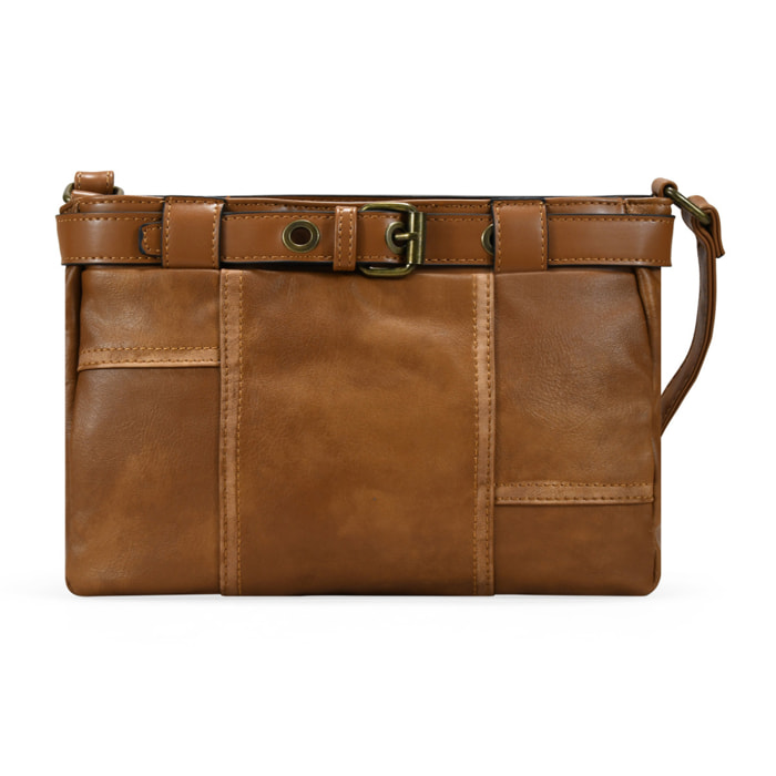 Bolso bandolera cuero vintage con cinturón