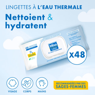 Lot de 18 - Mixa Lingettes Bébé à l’eau Thermale x48