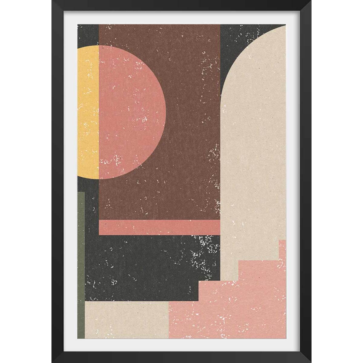 Poster minimal vintage Affiche + cadre en bois - Noir