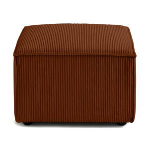 Arty - pouf d'appoint - en velours côtelé - Terracotta