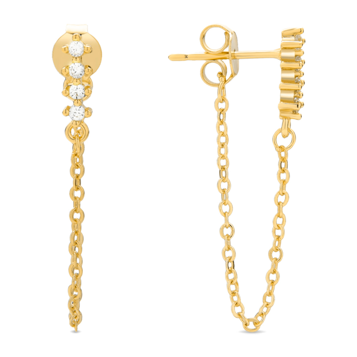 Pendientes acabados en oro amarillo de 18K