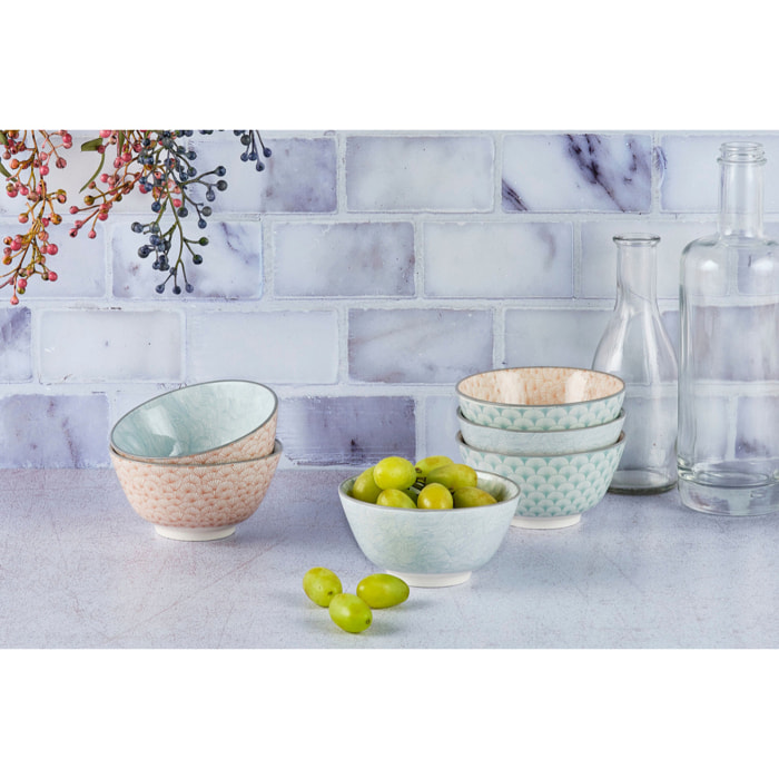 Bol PATTERN Ø12cm - 6 pièces - Pastel