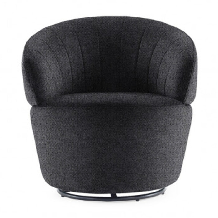 Fauteuil en tissu gris anthracite pivotant - ROMANE