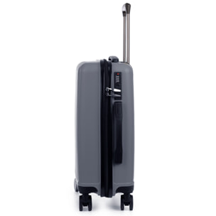 Set di 3 valigie Trolley, in materiale leggero PP resistente alle rotture. Chiusura TSA a combinazione, 4 ruote doppie girevoli a 360°.