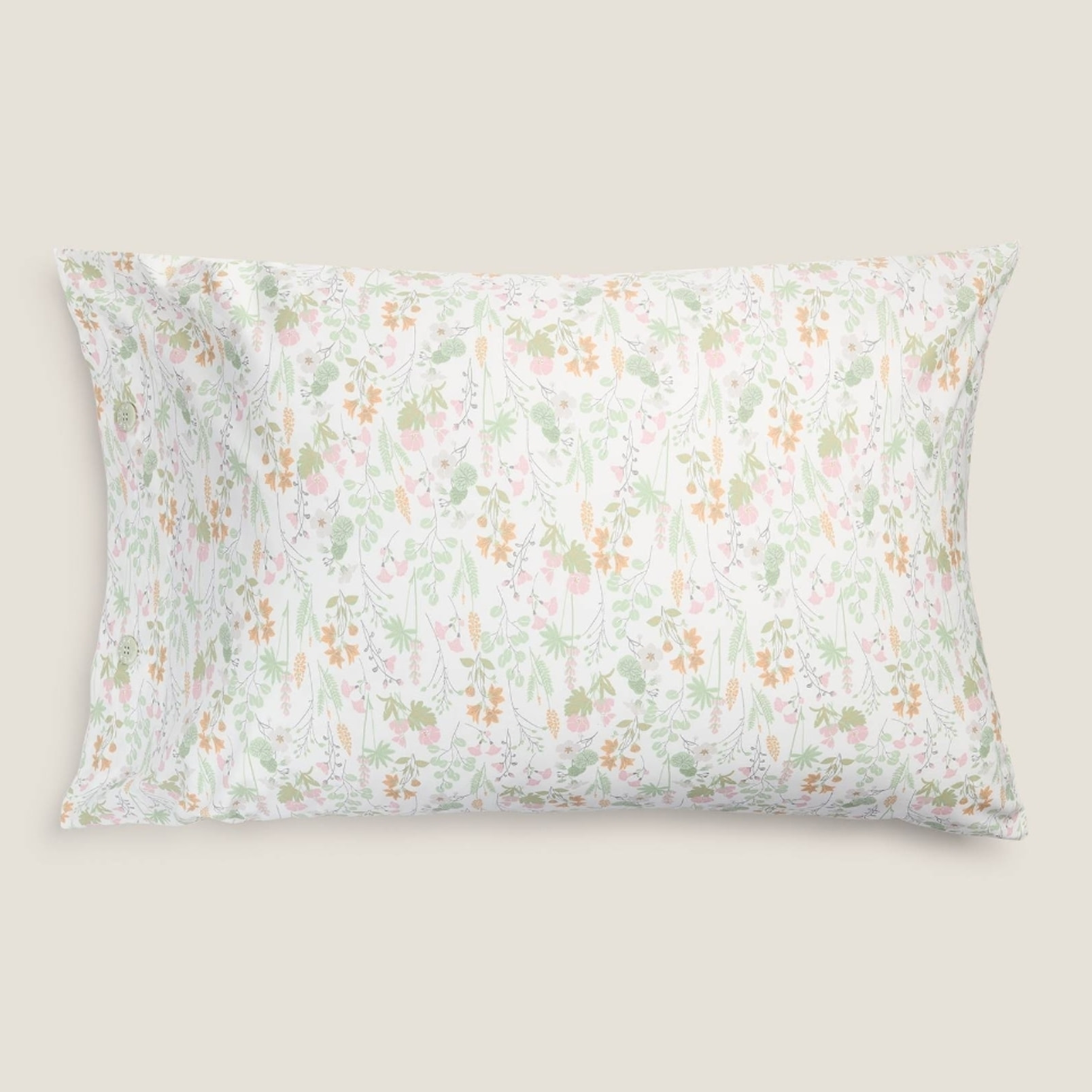 Funda almohada algodón flores Ferda color verde 100% Algodón percal
