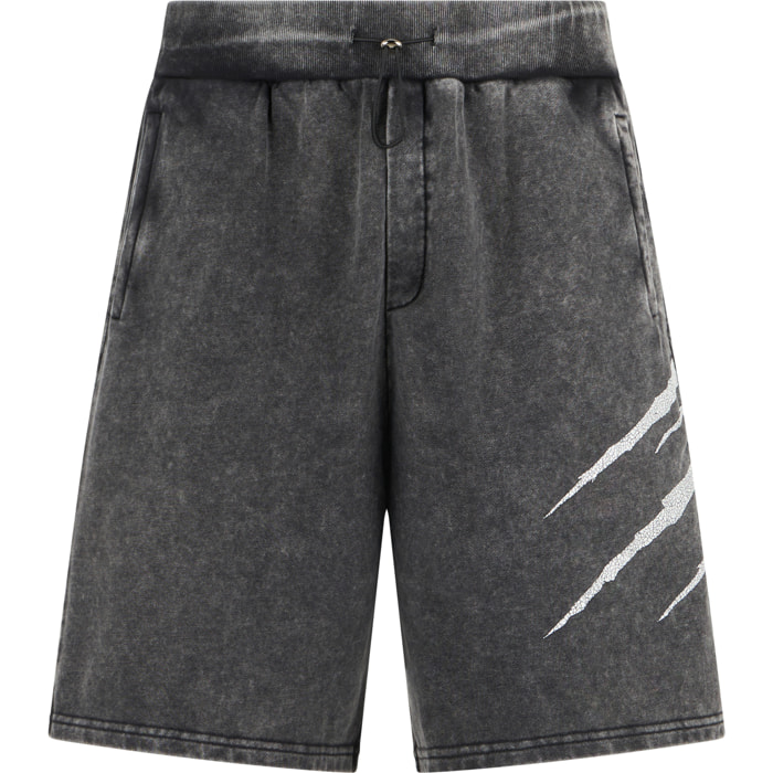 PLEIN SPORT Washed Shorts Crackle Scratch