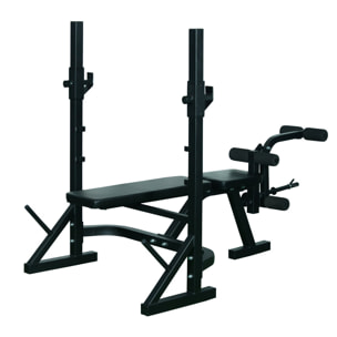 Banco de Pesas Banco de Musculación Multifuncional con Altura Ajustable de 3 Niveles para Entrenamiento Fitness de Cuerpo Completo 175x98x130 cm Negro