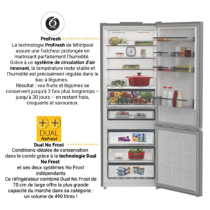 Réfrigérateur combiné WHIRLPOOL WHK26494X7E