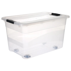 Boîte en plastique transparente 52L Easy Roll