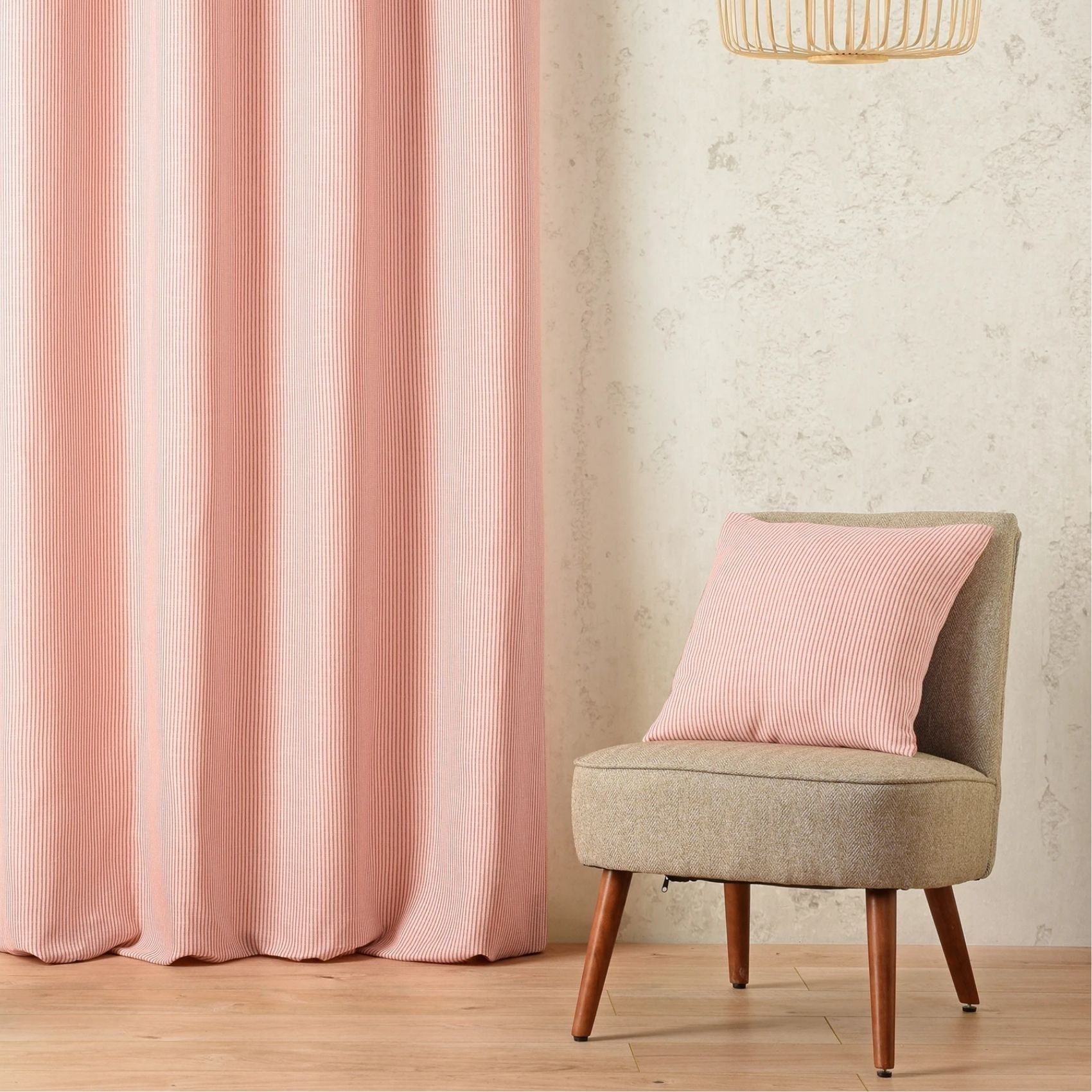 Coussin rayé style bord de mer - Orange Sanguine