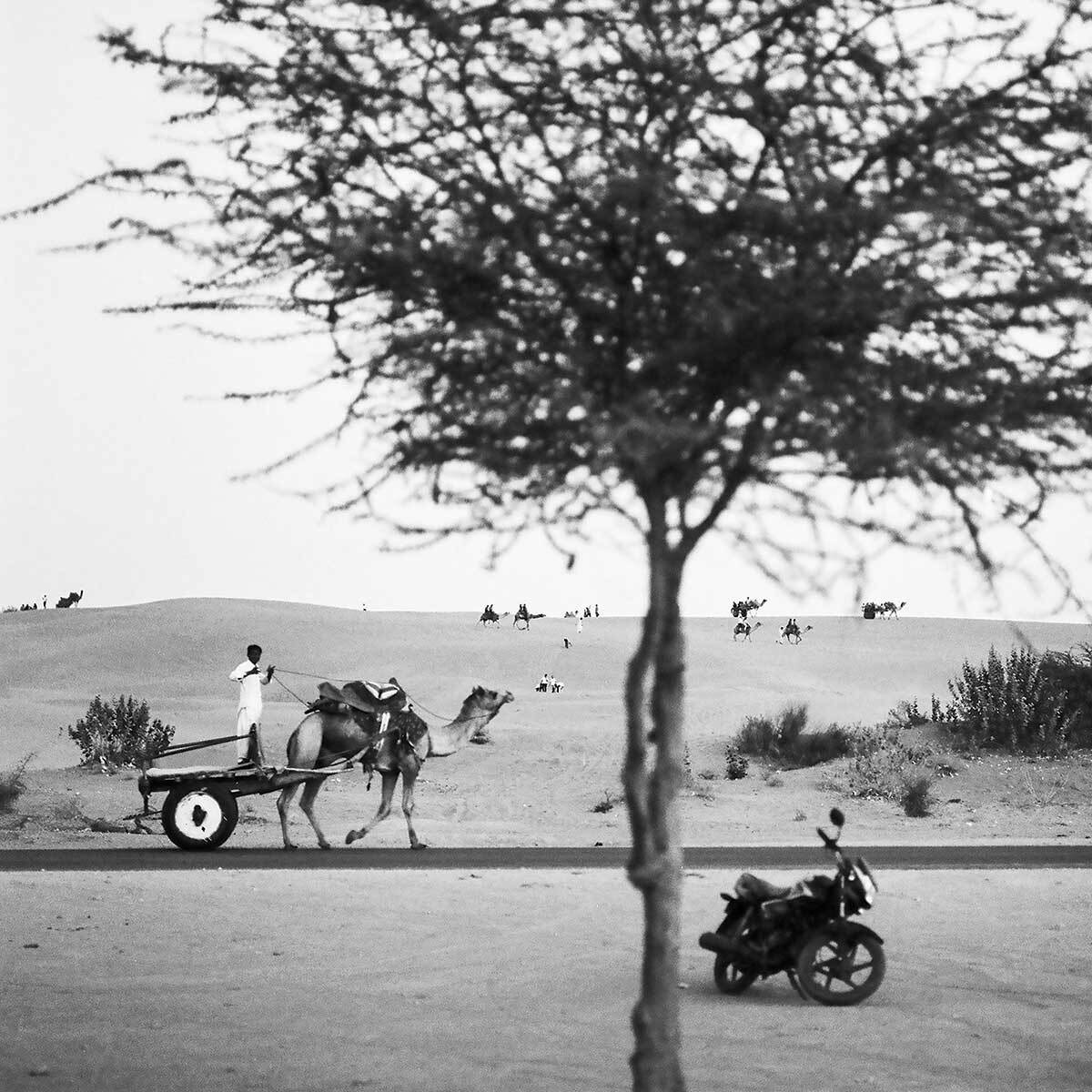 Poster photo paysage ""jaisalmer, rajasthan"" Affiche sous cadre noir