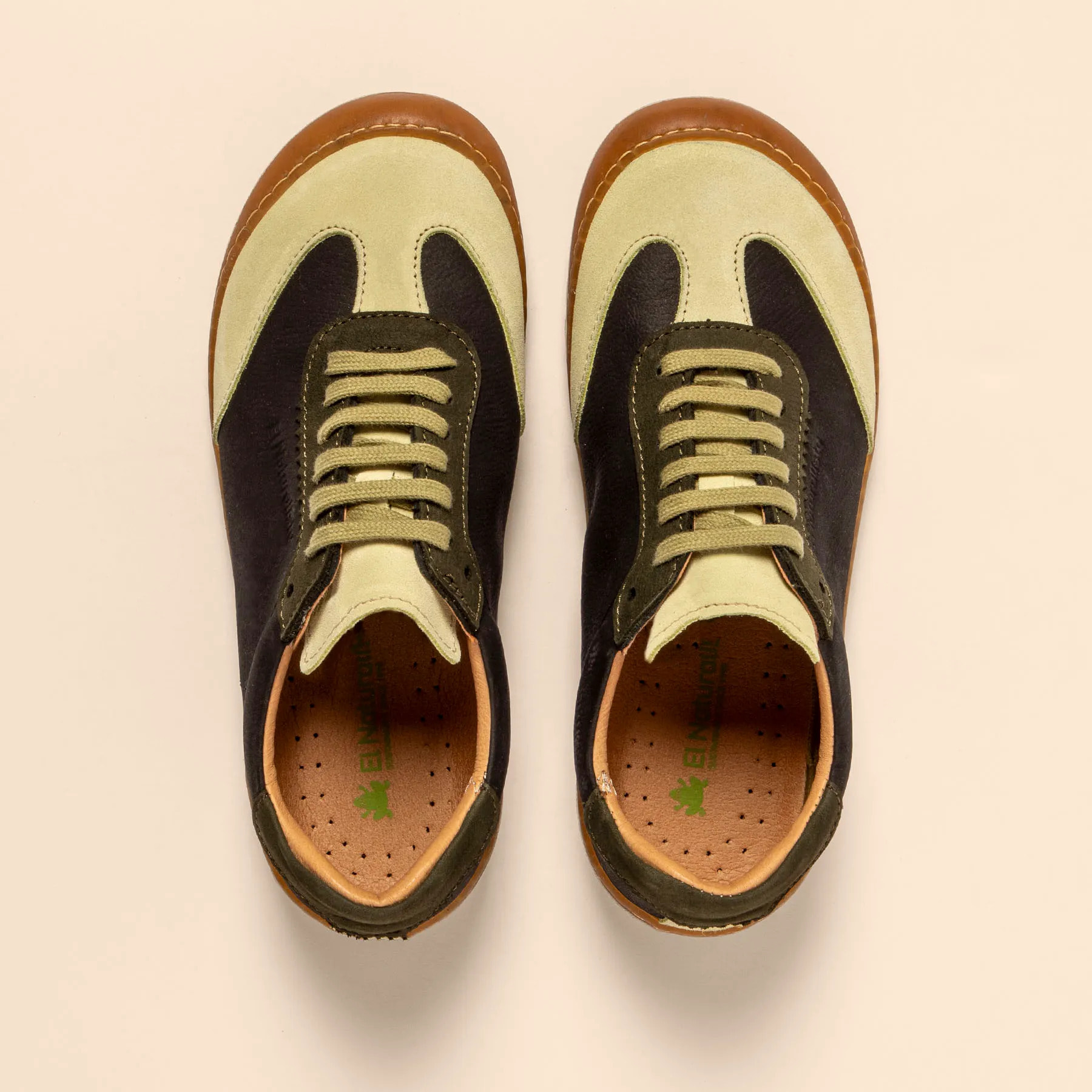 Zapatos N5766 MULTI LEATHER BLACK-LIME/PAWIKAN color Black-lime