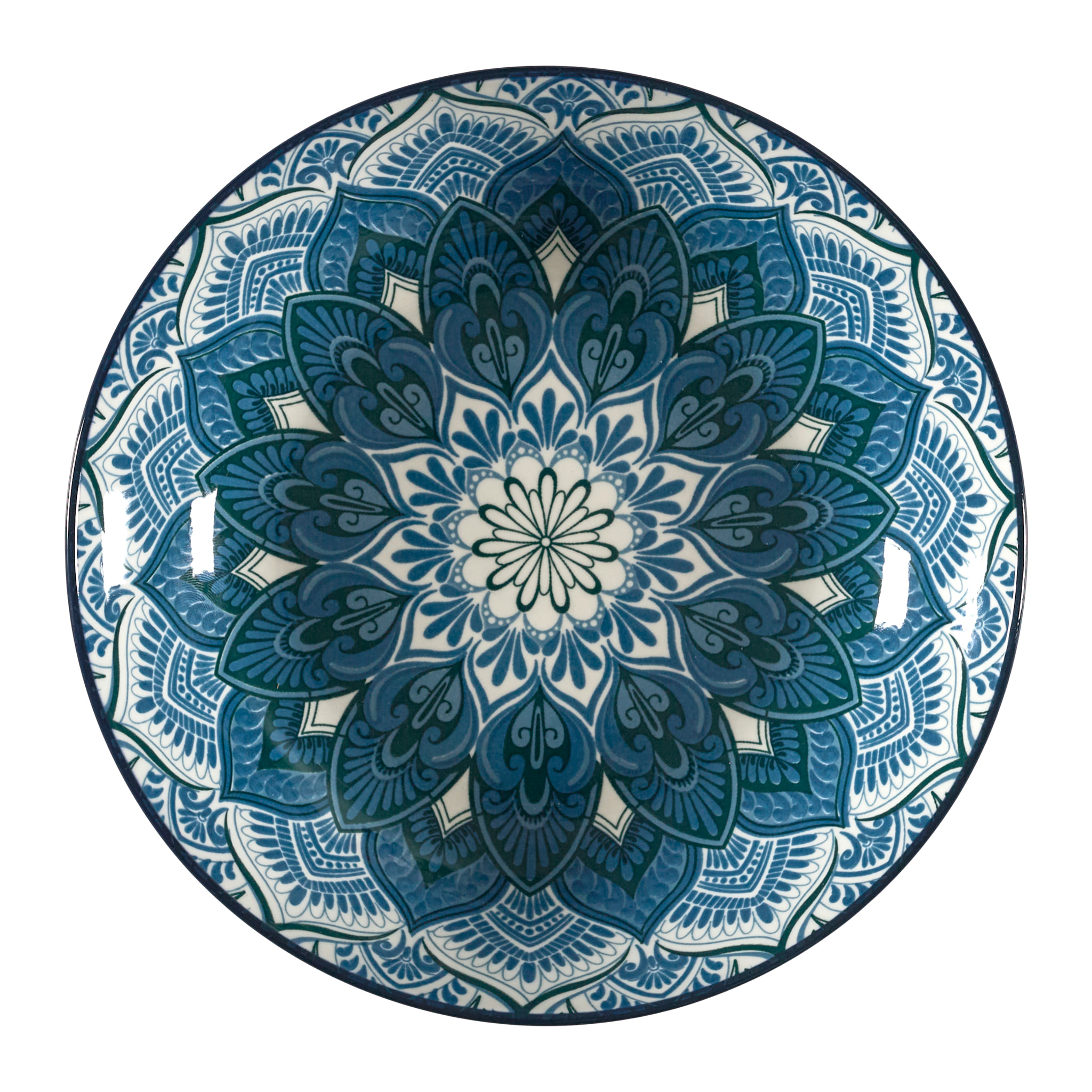 Service Vaisselle 12pcs Mandala Bleu