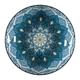 Service Vaisselle 12pcs Mandala Bleu