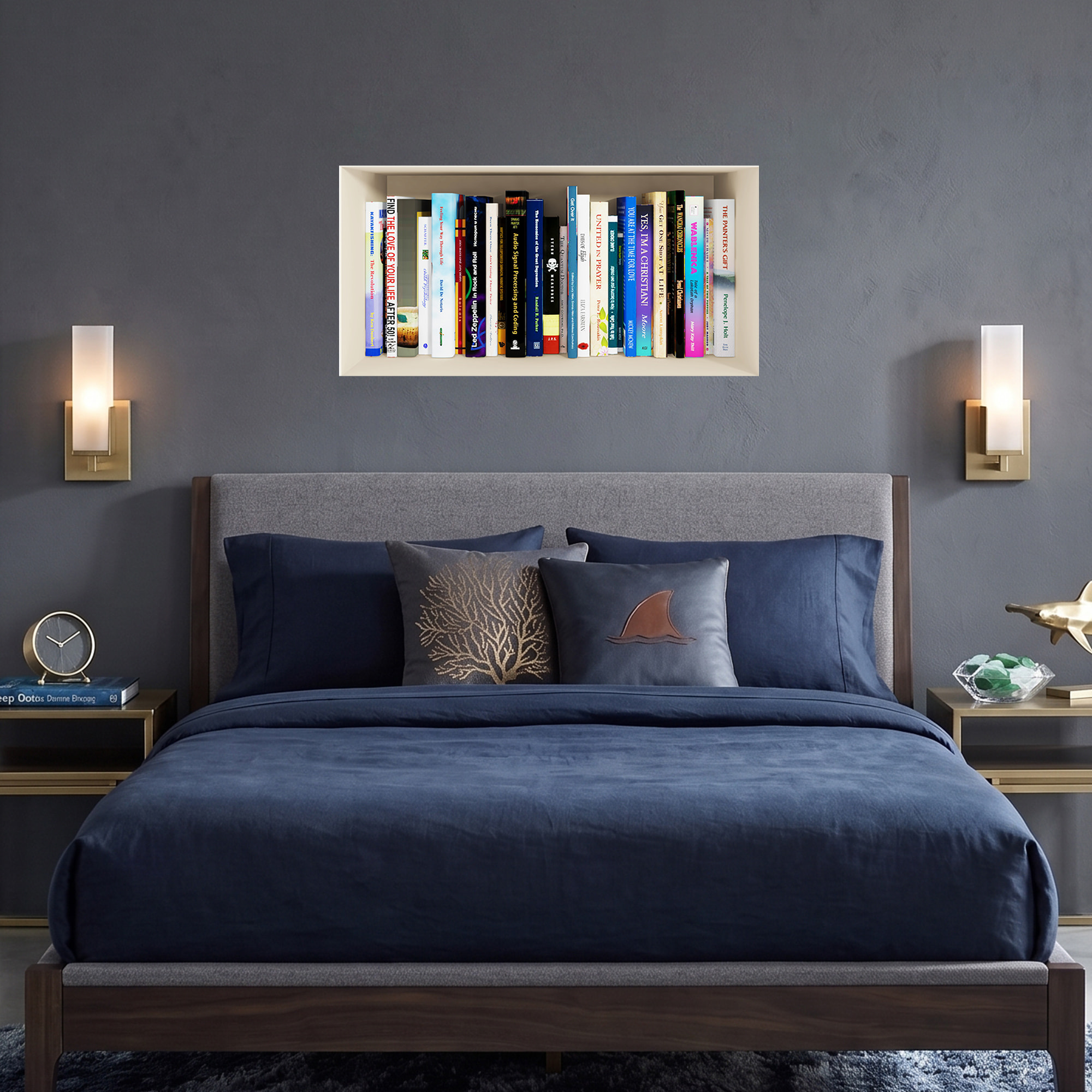 Stickers muraux 3D | Sticker Mural Autocollant effet 3D livres 1ère partie - Stickers adhésifs 3D Chambre Salon Trompe l'oeil