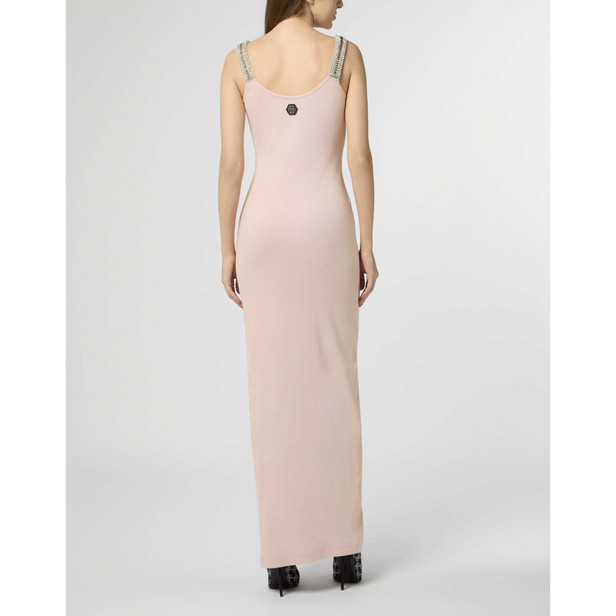 PHILIPP PLEIN Long Tank Dress Strass Hexagon
