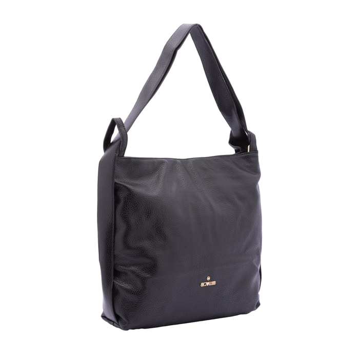 Borsa a spalla da donna - Modello False - Ecopelle e poliestere - 40.0 x 33.0 x 11.0 cm