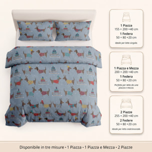 Set copripiumino in cotone con sacco e federa, morbido e traspirante, leggero e resistente 118 g/m², ideale per uso quotidiano, certificato OEKO-TEX, facile da lavare, comfort naturale e praticità per la biancheria da letto
