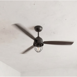 FORLIGHT Ventilador IP20 Mariner E27 15W Negro Negro