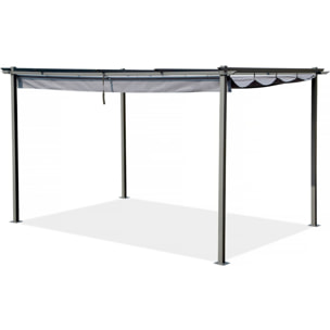 Pergola en métal avec toit rétractable - 3 x 4 m - Gris anthracite