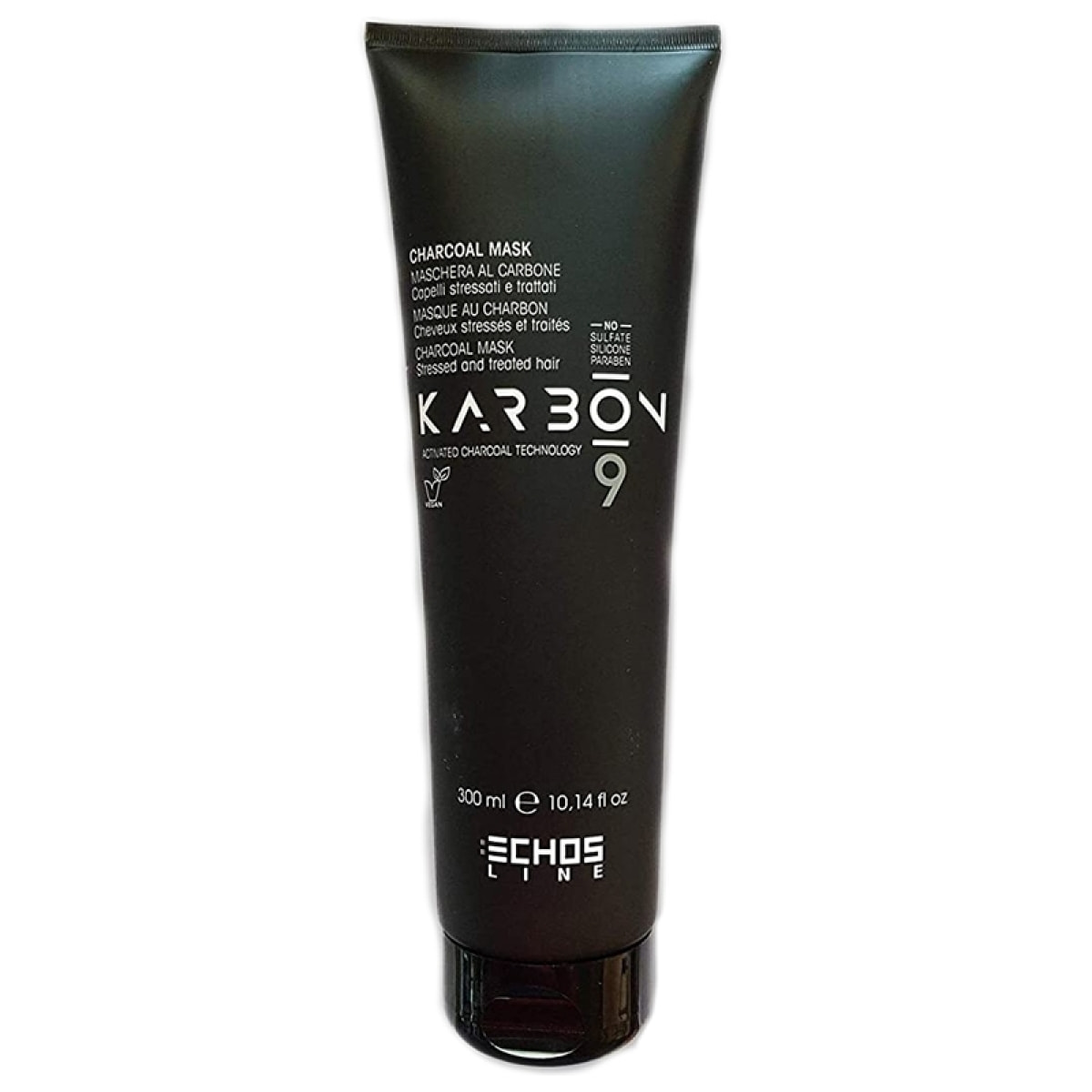 ECHOSLINE Karbon9 Charcoal Mask Al Carbone - Capelli Stressati e Trattati 300ml