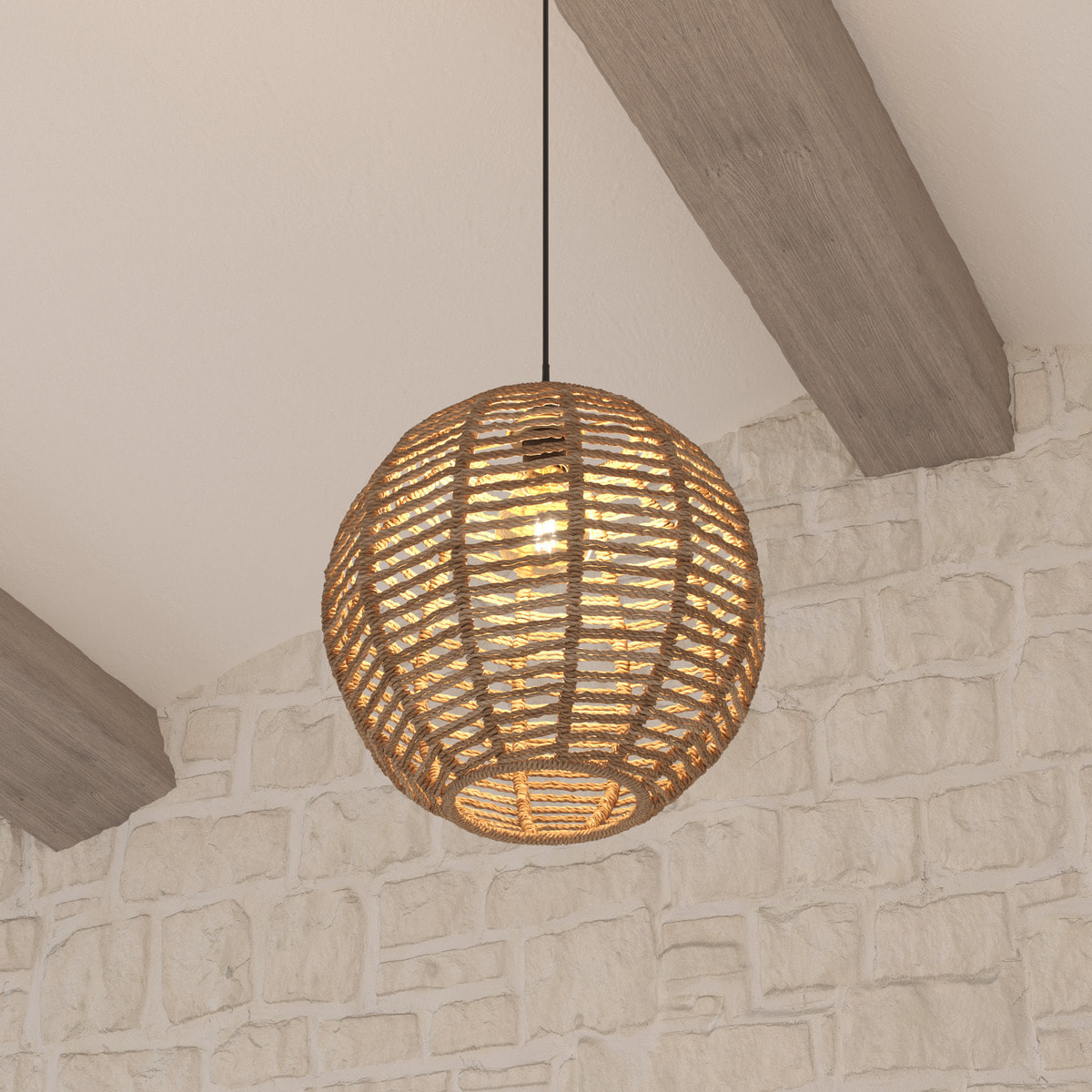 Suspension "Rana" rotin D33cm