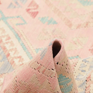 Tapis kilim géométrique, tissé plat authentique, ZAPILUD