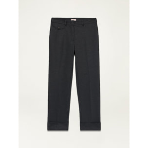 Oltre - Cigarette trousers in houndstooth fabric - Gris