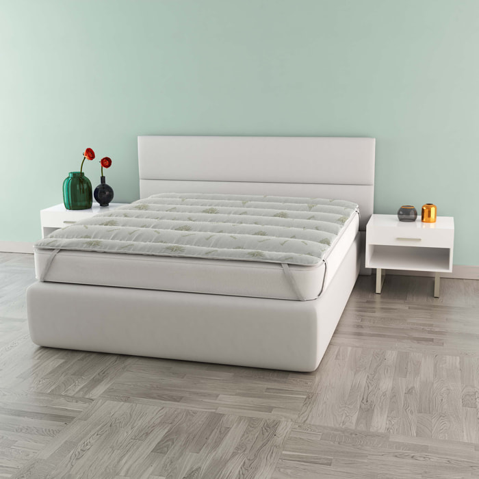 TOPPER ALOE TRAPUNTATO CON ELASTICI - Made in Italy