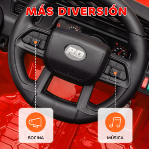 Coche Eléctrico para Niños de +3 Años Coche Eléctrico Infantil Coche de Batería 12V con Mando a Distancia Velocidad Ajustable USB Faros Bocina Rojo