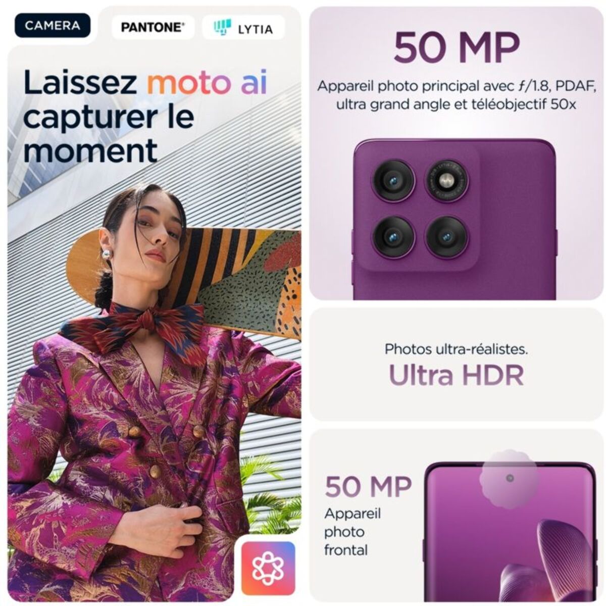 Smartphone MOTOROLA Edge 60 Pro 512Go Raisin Pétillant