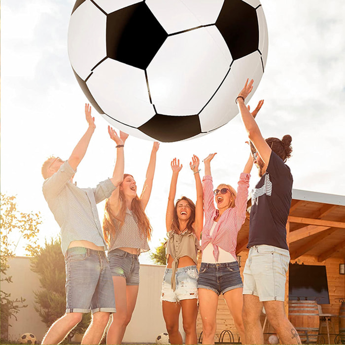 DAM Balón de fútbol hinchable gigante XXL de 150cm. 150x150x150 Cm. Color: Blanco