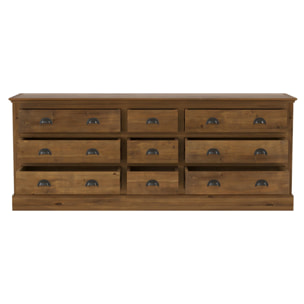 Buffet 9 tiroirs en bois de cèdre recyclé - Tobias