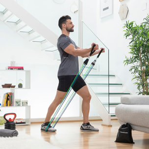Pack machine abdominaux pliable et set bandes de résistance avec accessoires et guide InnovaGoods