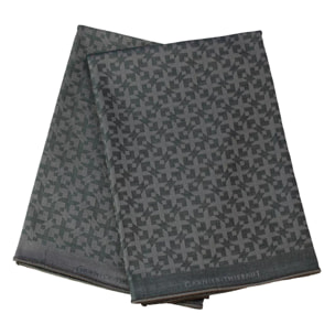 Lot de 2 mouchoirs pur coton motif jacquard vert Arrow jaguar