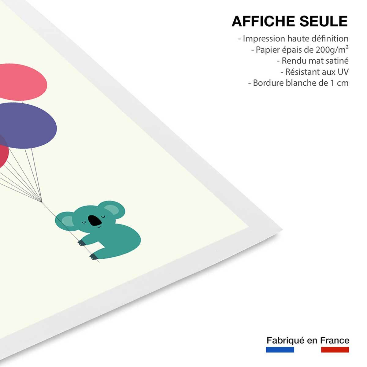 Affiche enfant koala ballon  Affiche seule
