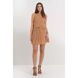 Kocca - Gonna da donna in cotone traforato con orlo smerlato Donna