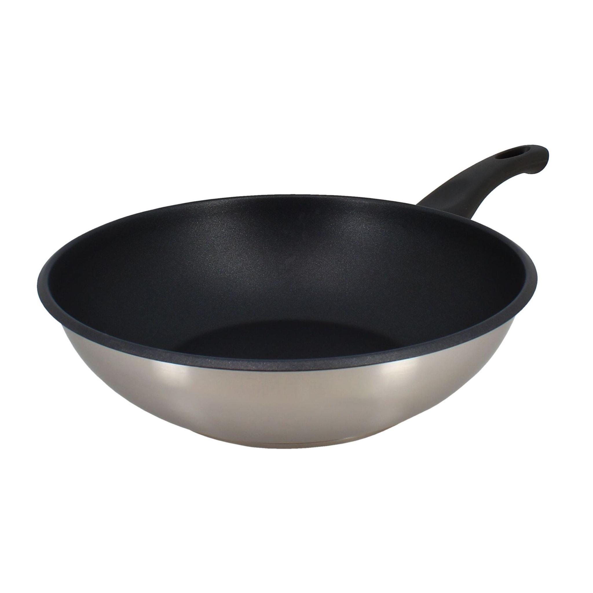 Wok antiadhésif en acier inoxydable 28cm - tous feux FIRST