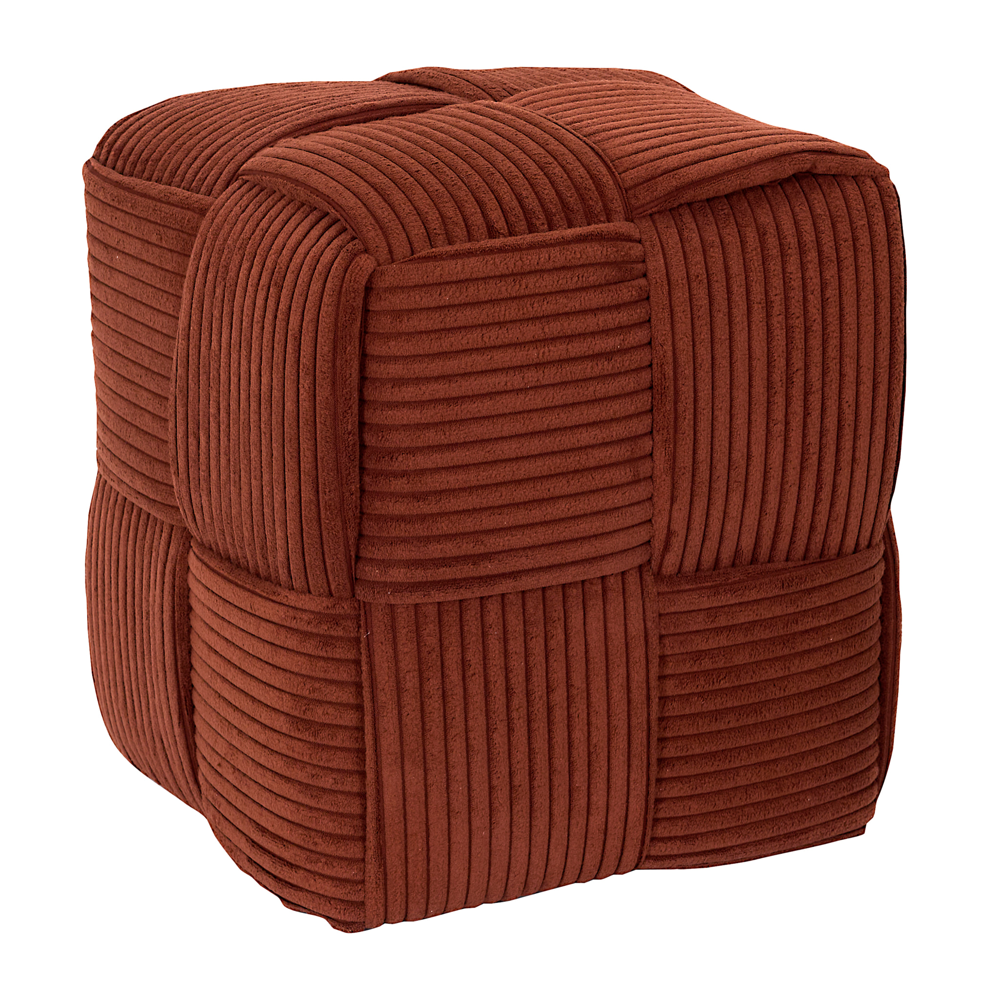 Pouf Cotele Tresse Scott Terracotta